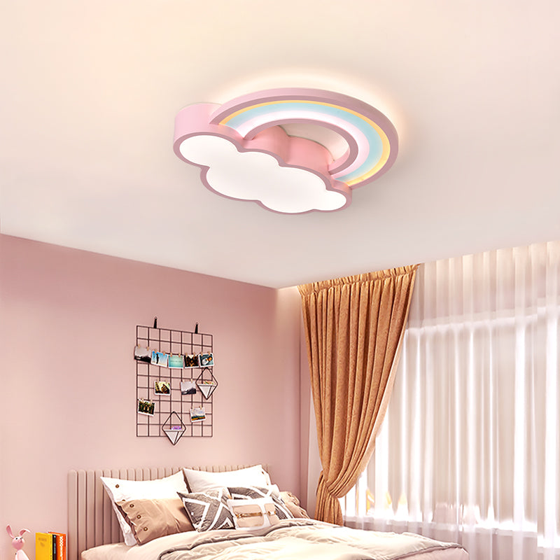 Modern Style Cloud Shape Ceiling Lighting Metal 2 Light Ceiling Light for Bedroom