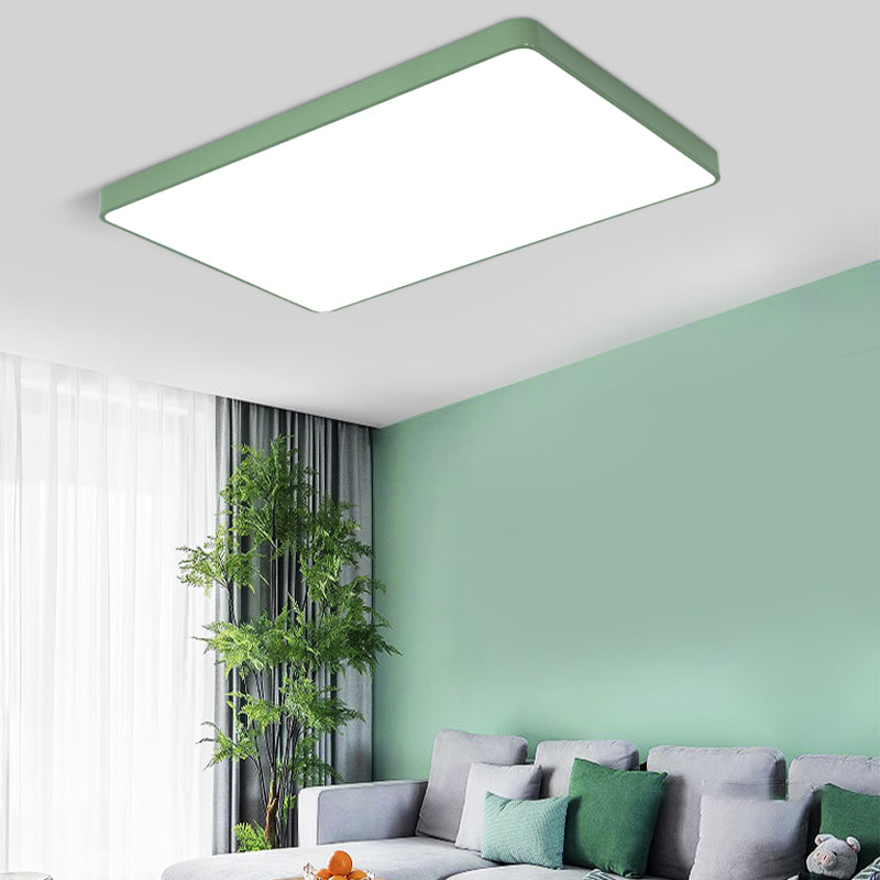 Nordic Style Rectangle Ceiling Light Metal LED Flush Mount Light for Living Room