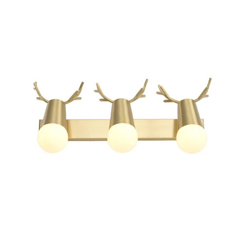 Nordic Style Copper Vanity Light Antlers Shape Vanity Lamp for Shower Room