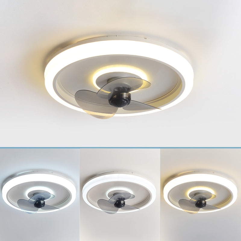 2 Light Ceiling Fan Light Modern Style Metal Ceiling Fan Light for Bedroom