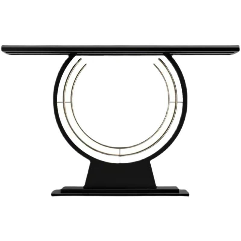 Glam Scratch Resistant Stain Resistant Half Moon Slate Console Table