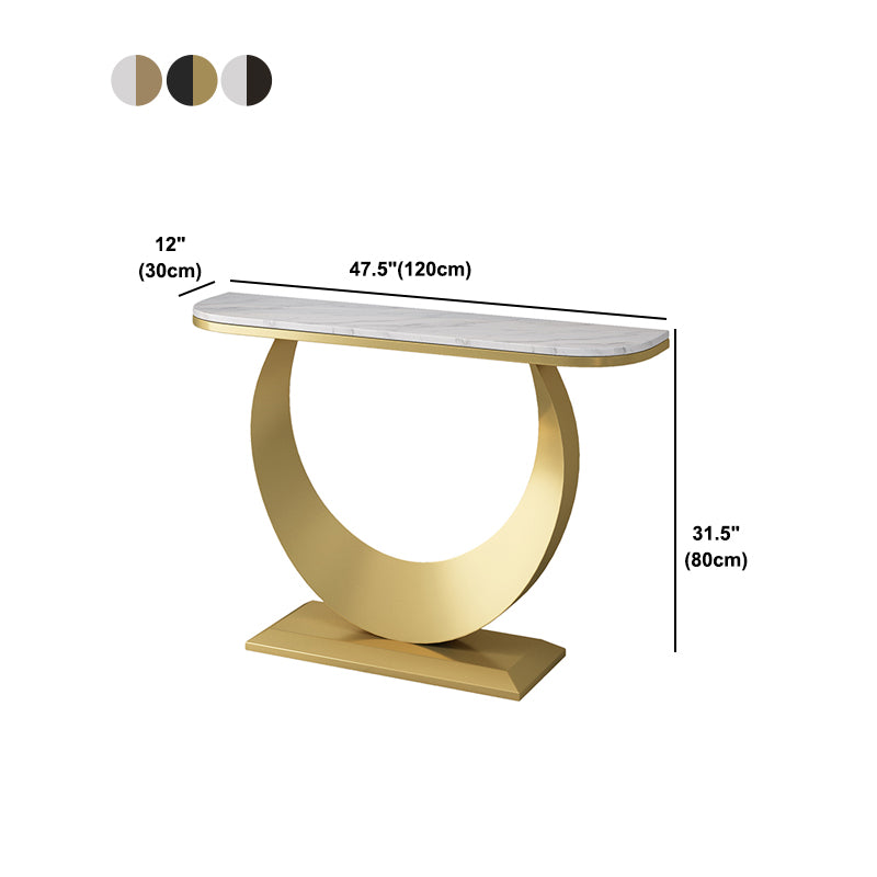 Accent Table with Stone Top Console Sofa Table for Hall 31.5"