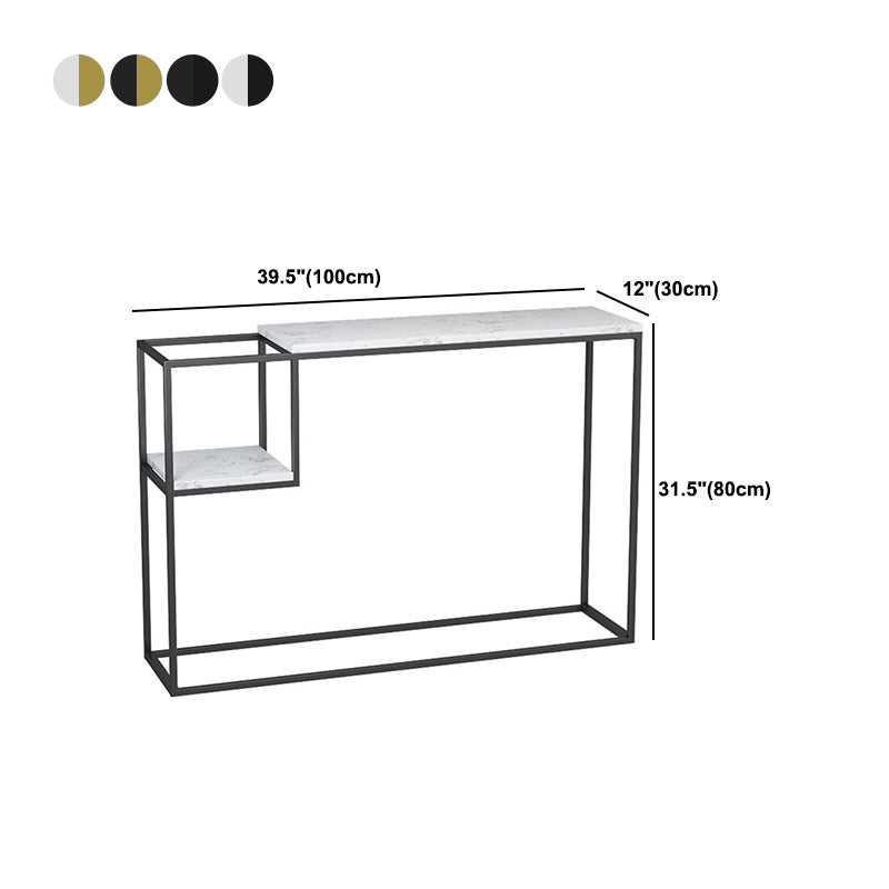 Marble Scratch Resistan Rectangle Console Table Ironcraft Frame Accent Table