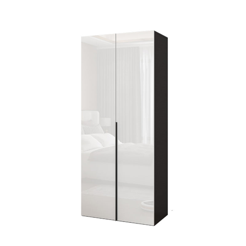 Engineered Wood Modern Wardrobe Armoire White Mirrored Finish Armoire