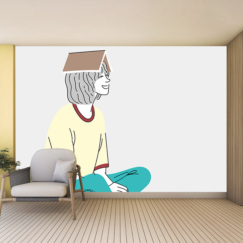 Modern Illustration Mural Wallpaper Cartoon Characters Indoor Wall Mural