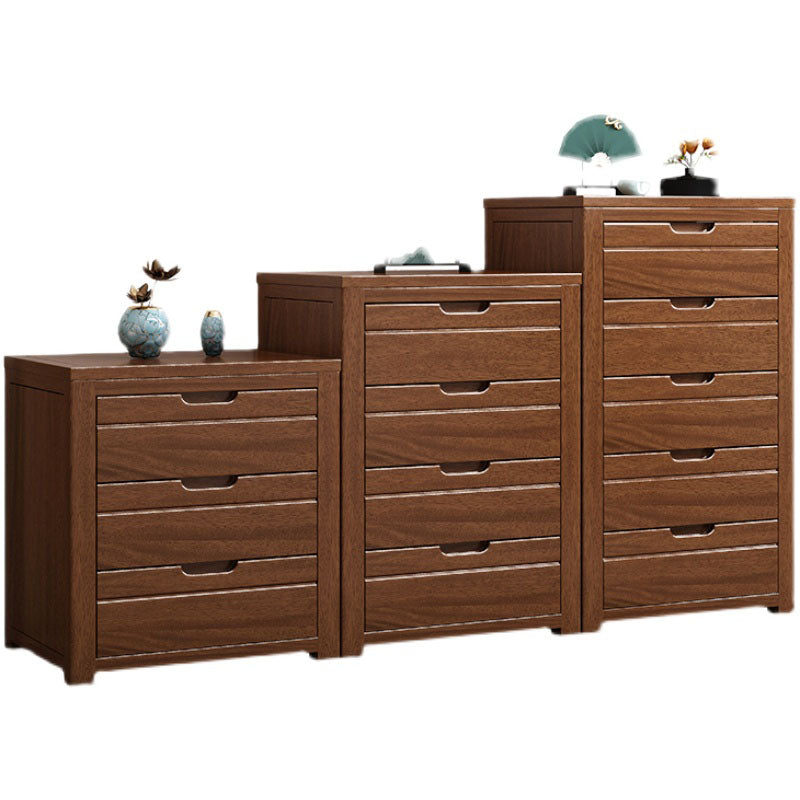 Contemporary Style Walnut Wood Dresser Bedroom Lingerie Chest with Drawer