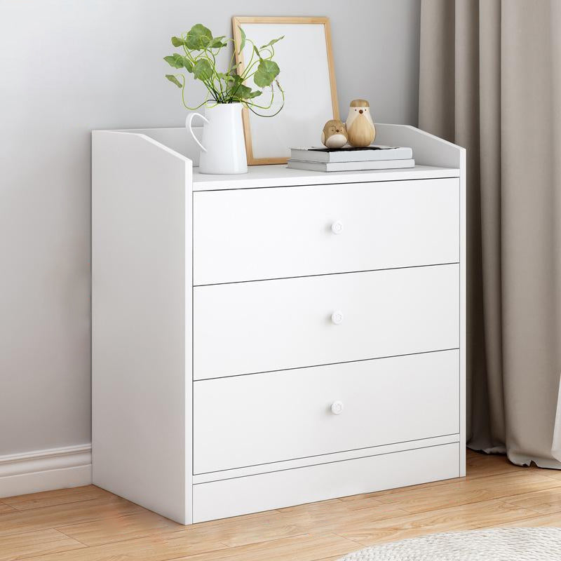 Contemporary Style Wood Dresser White Bedroom Storage Chest with Drawer