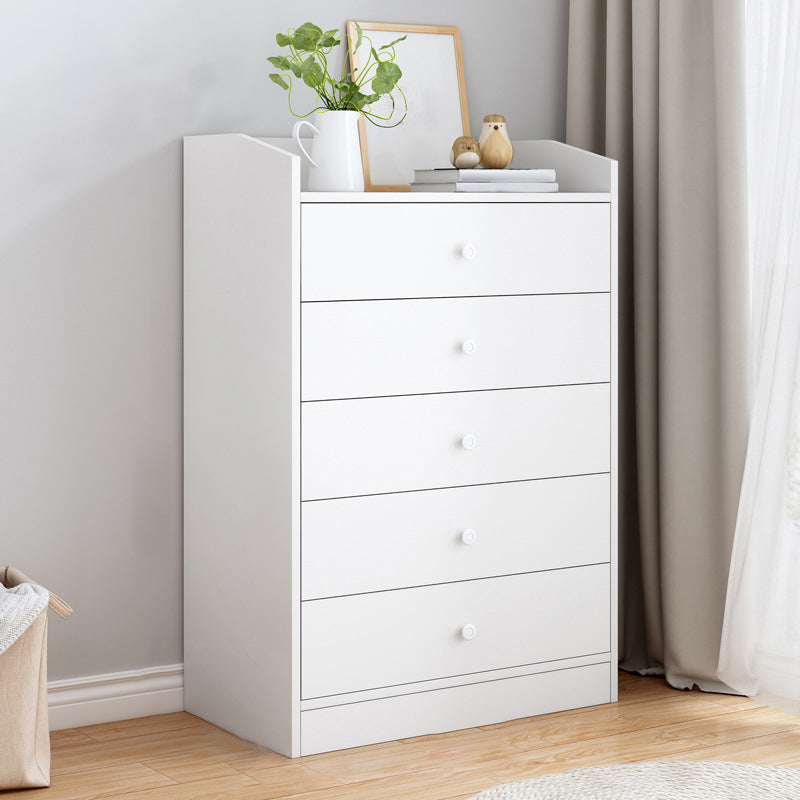 Contemporary Style Wood Dresser White Bedroom Storage Chest with Drawer