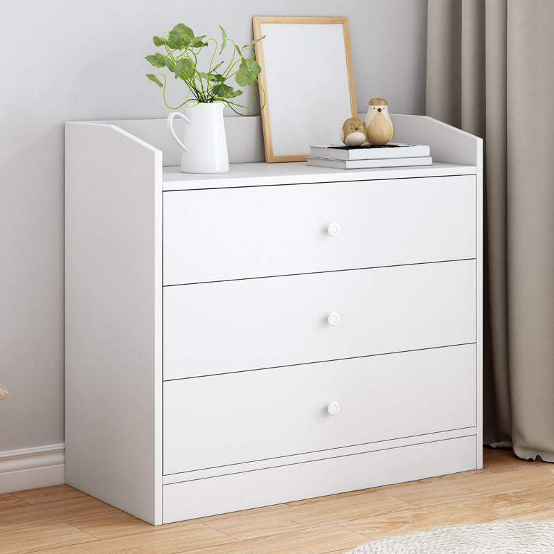 Contemporary Style Wood Dresser White Bedroom Storage Chest with Drawer