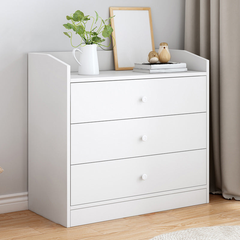 Contemporary Style Wood Dresser White Bedroom Storage Chest with Drawer