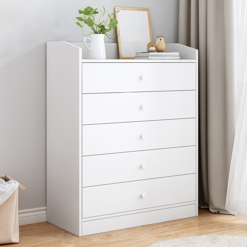 Contemporary Style Wood Dresser White Bedroom Storage Chest with Drawer