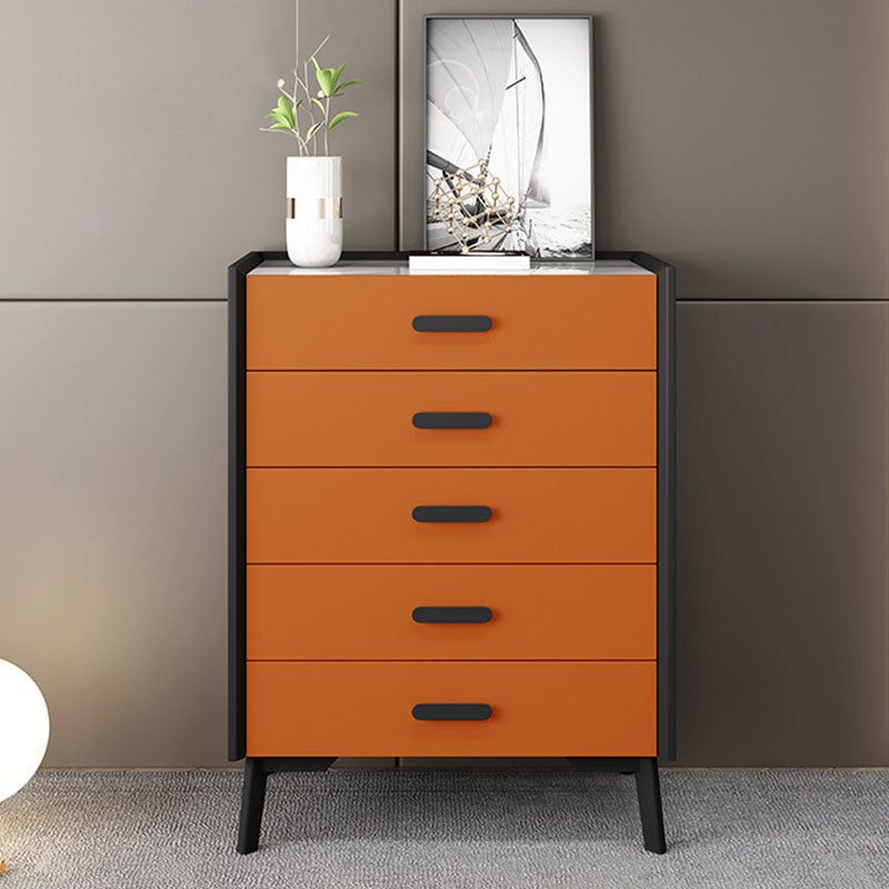 Classic Glam Stone Top Dresser Vertical Storage Chest with Drawer for Bedroom