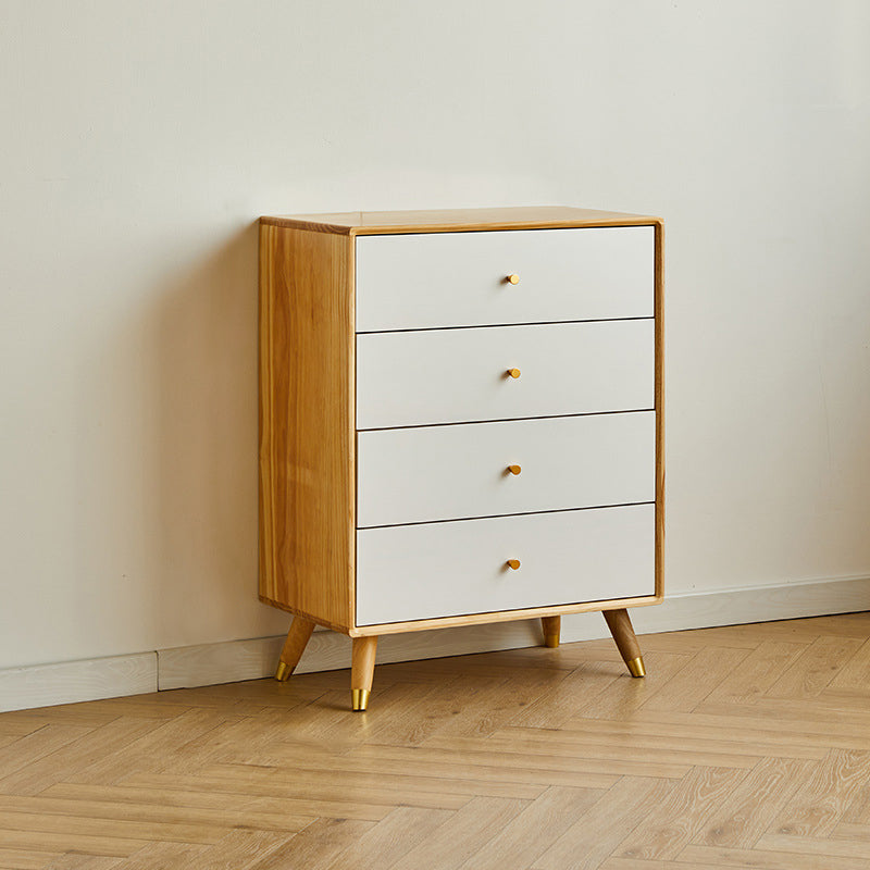 Contemporary Pine Wood Dresser Bedroom Vertical Lingerie Chest Dresser with Drawer