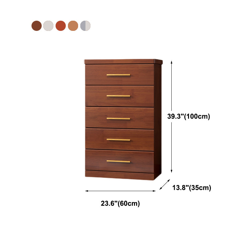 Contemporary Rubber Wood Dresser 39.3"H Vertical Lingerie Chest for Bedroom