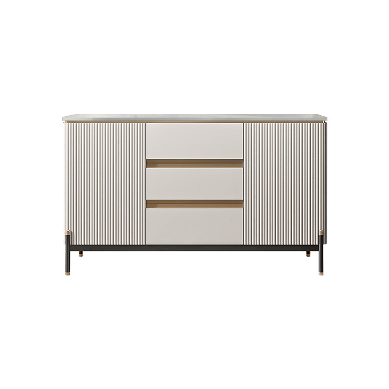 2-door Glam Sideboard Stone Top Sideboard with Drawer and Dooe for Living Room