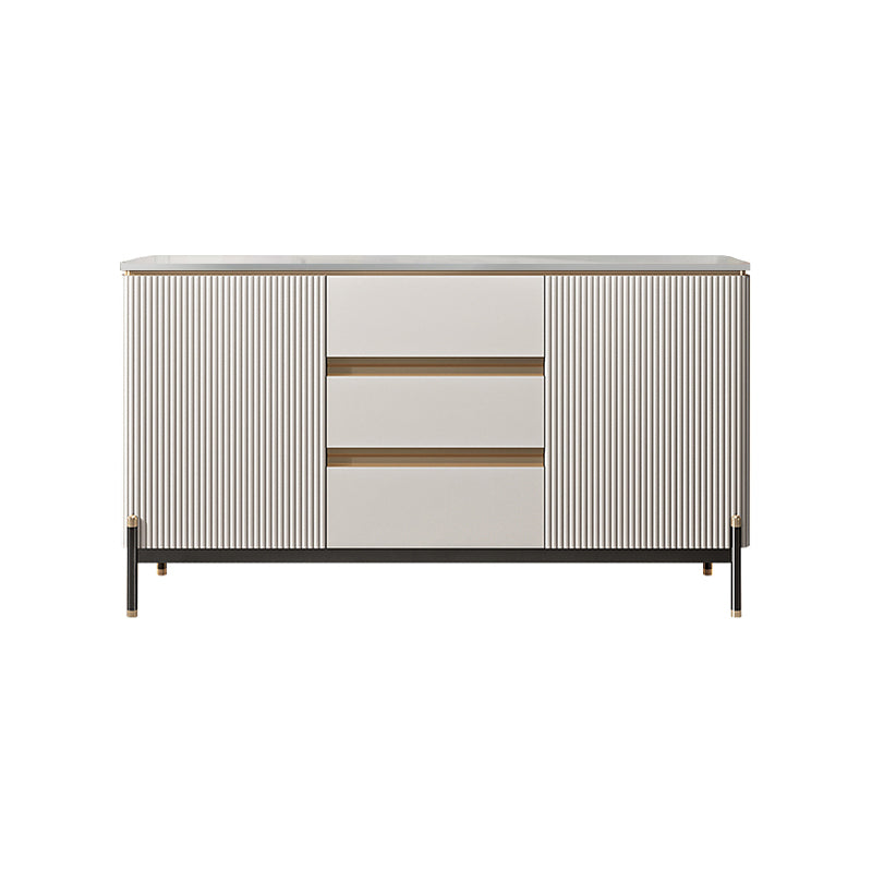 2-door Glam Sideboard Stone Top Sideboard with Drawer and Dooe for Living Room