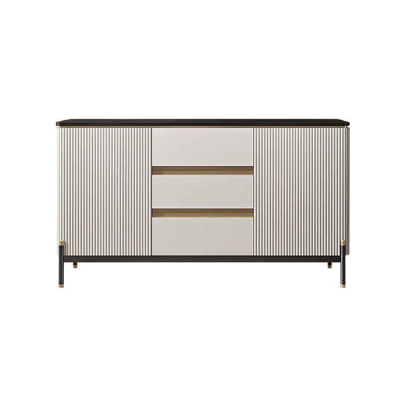 2-door Glam Sideboard Stone Top Sideboard with Drawer and Dooe for Living Room