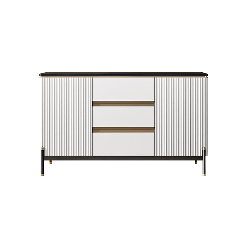 2-door Glam Sideboard Stone Top Sideboard with Drawer and Dooe for Living Room