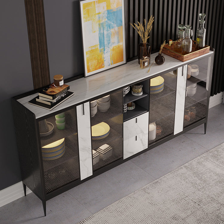 Modern Style Sideboard Table Stone Top Sideboard with Door for Home