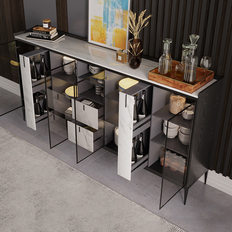 Modern Style Sideboard Table Stone Top Sideboard with Door for Home