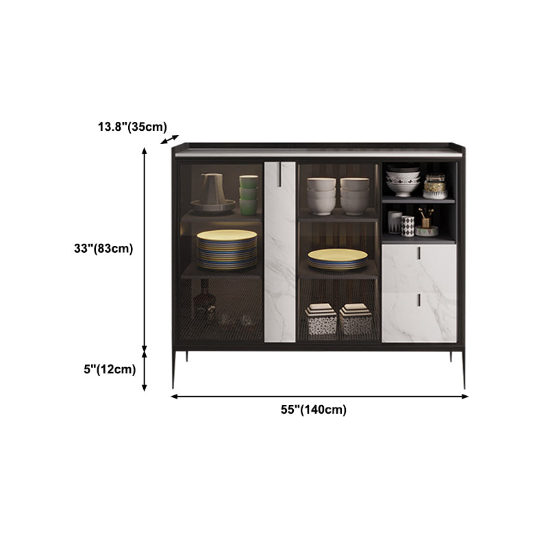 Modern Style Sideboard Table Stone Top Sideboard with Door for Home