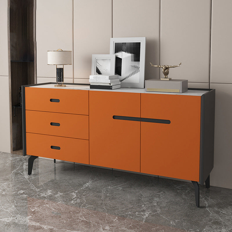 Modern Stone Top Sideboard Table 3-Drawer Sideboard for Kitchen