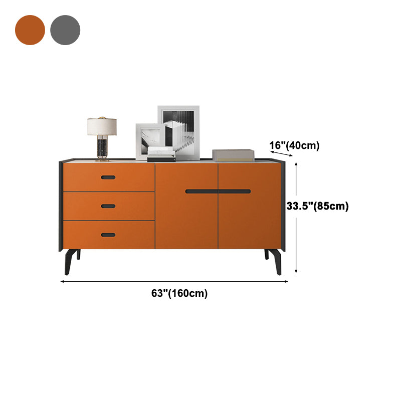 Modern Stone Top Sideboard Table 3-Drawer Sideboard for Kitchen