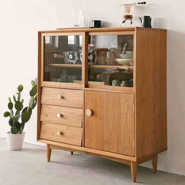 Glam Style Sideboard Wood Cupboard for Living Room,35.5'L x 16"W x 39.5"H