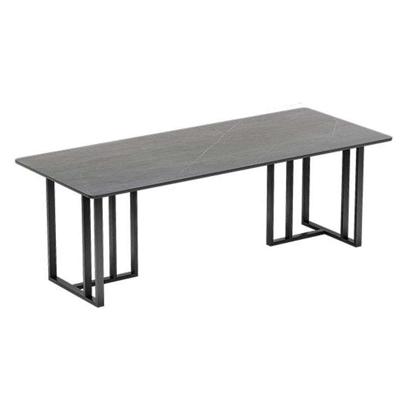 Industrial Style Rectangular Office Desk Sintered Stone Writing Desk