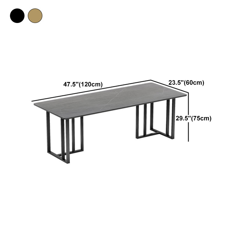 Industrial Style Rectangular Office Desk Sintered Stone Writing Desk