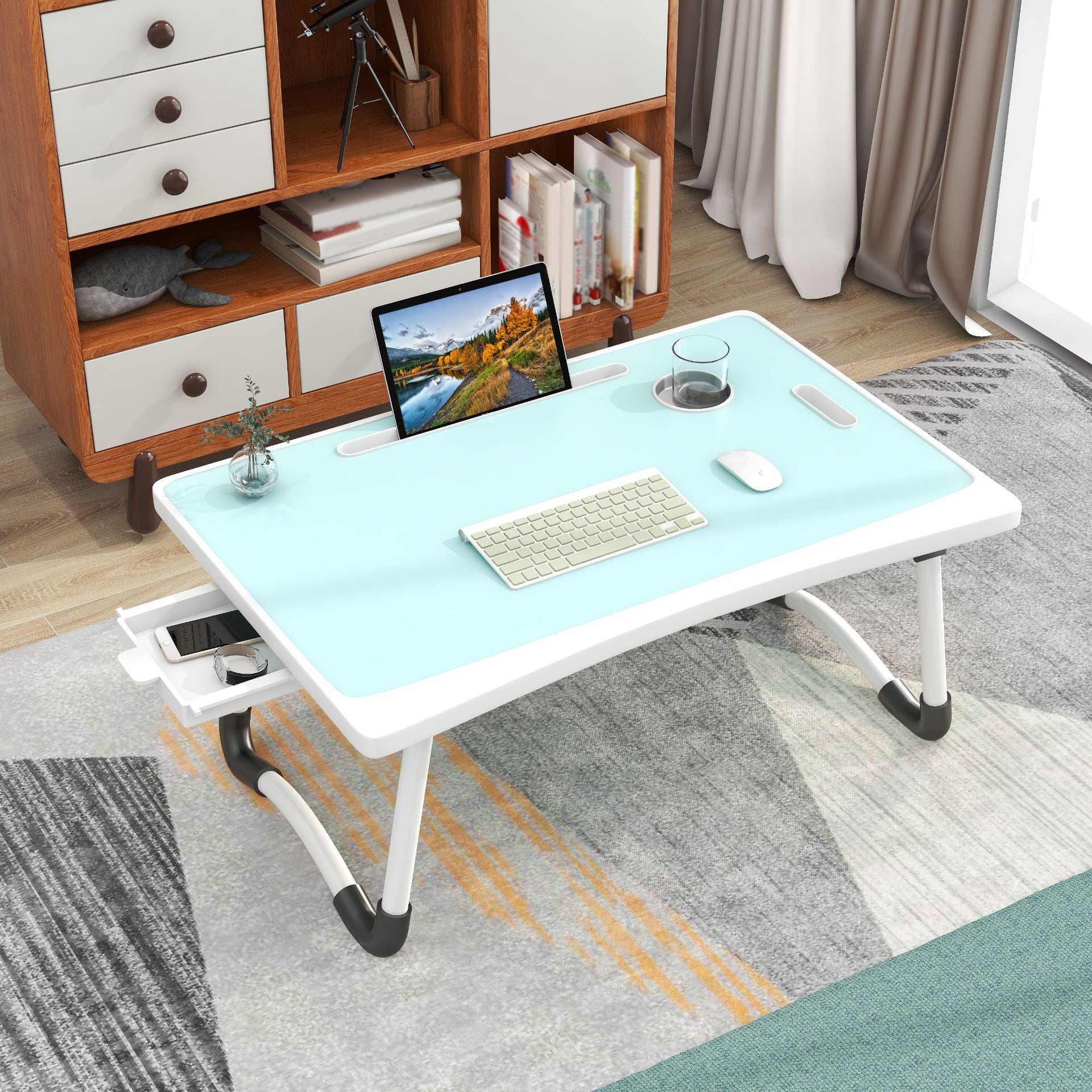 Modern Style Desk Home Bedroom Dormitory Artificial Wood Writing Desk,23.6"L X 15.7"W