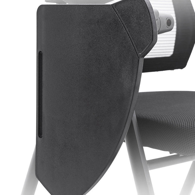 Steel Frame Folding Conference Chair Black Cotton Seat Chair with Fixed Arms