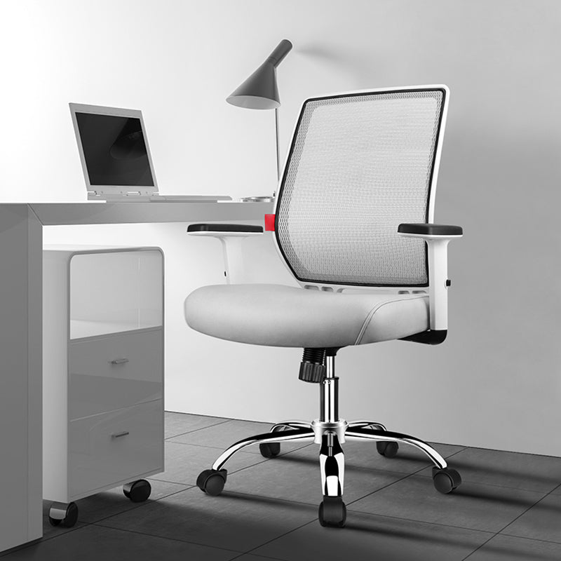 Arms Included Office Chair Ergonomic Mid Back Chair with Caster Wheels