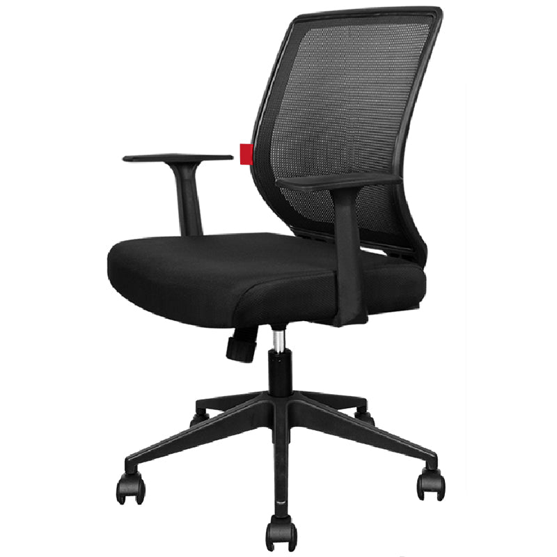 Arms Included Office Chair Ergonomic Mid Back Chair with Caster Wheels