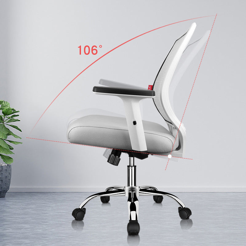 Arms Included Office Chair Ergonomic Mid Back Chair with Caster Wheels