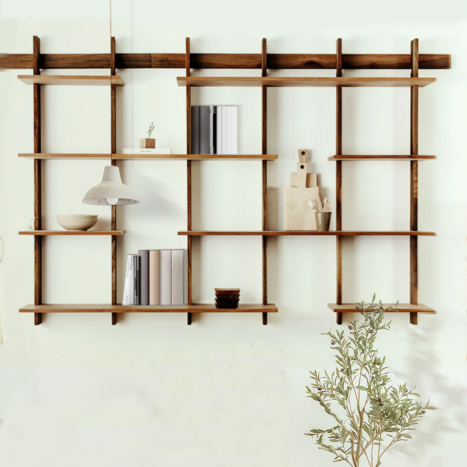 7.87"W Bookshelf Wall Mounted Industrial Style Bookcase for Study Room