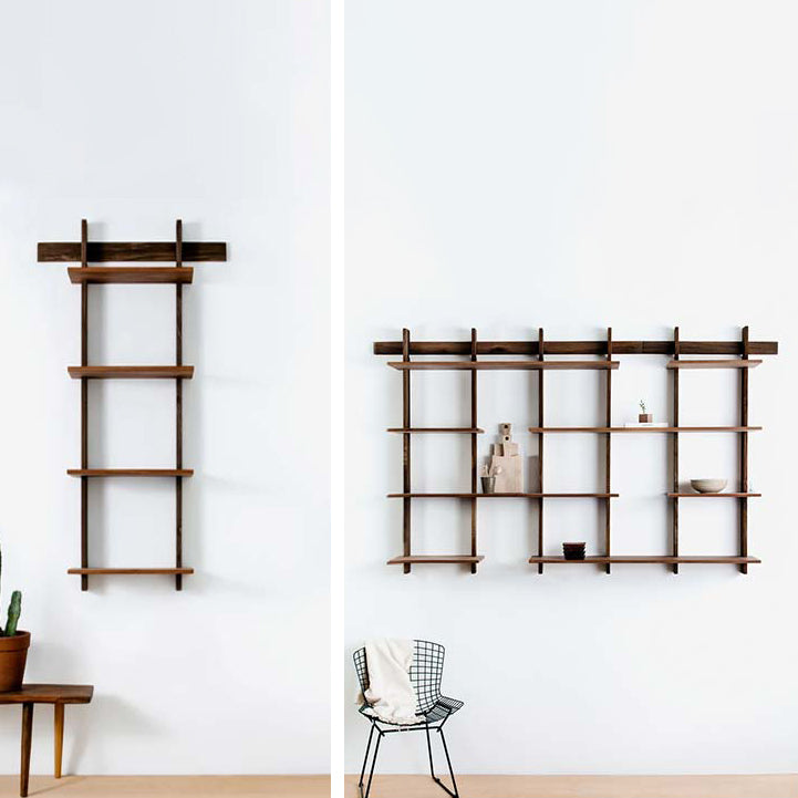 7.87"W Bookshelf Wall Mounted Industrial Style Bookcase for Study Room