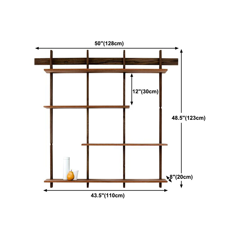 7.87"W Bookshelf Wall Mounted Industrial Style Bookcase for Study Room