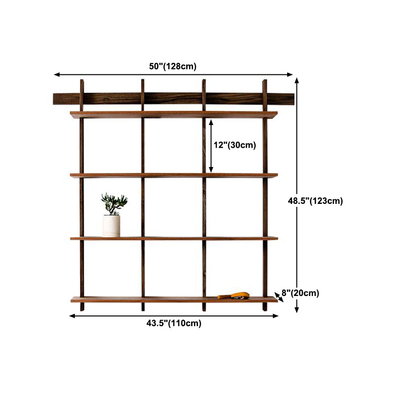 7.87"W Bookshelf Wall Mounted Industrial Style Bookcase for Study Room