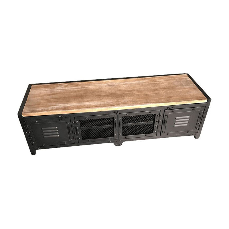 15.75"W TV Stand Enclosed Storage Industrial Style TV Console with 4 Doors