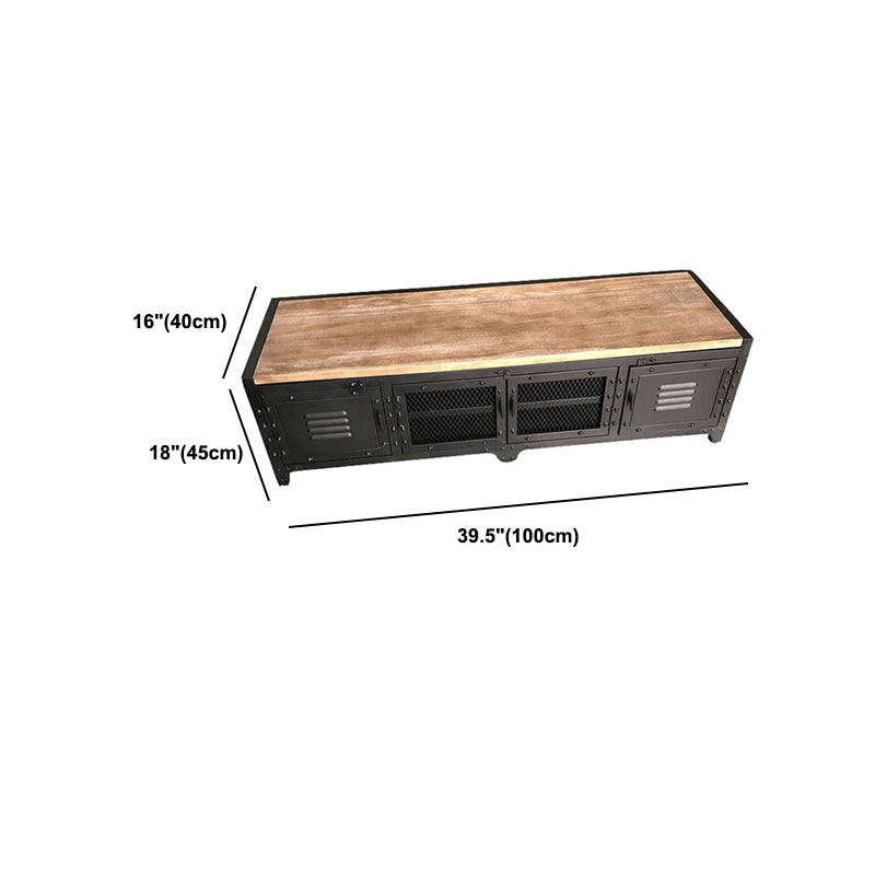 15.75"W TV Stand Enclosed Storage Industrial Style TV Console with 4 Doors