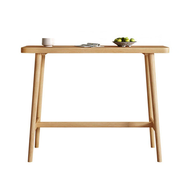 Rectangle Bar Table Contemporary Solid Wood Bar Table with Trestle Base