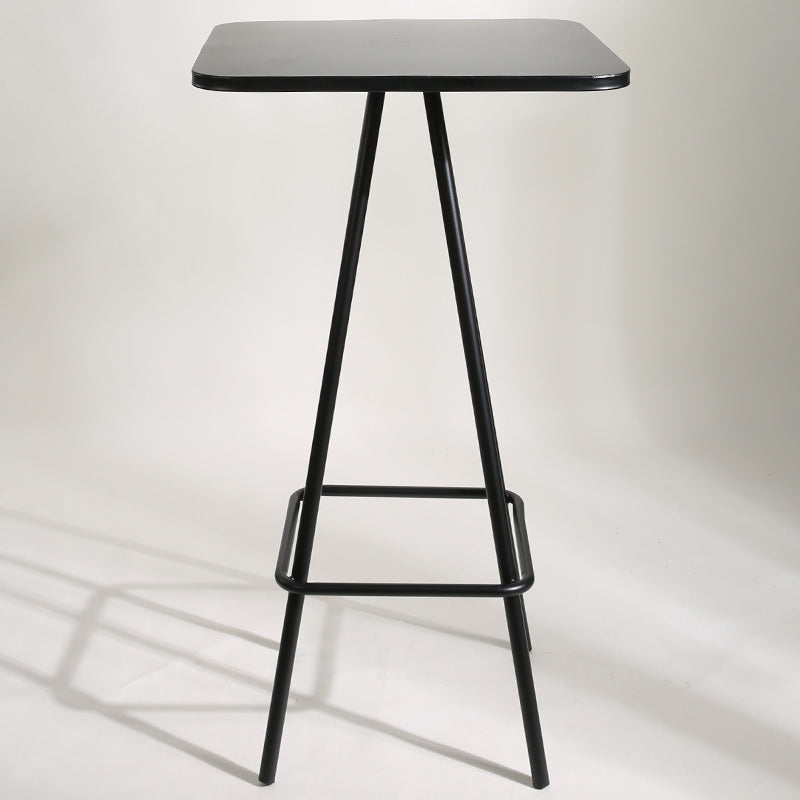 Industrial Square Iron Bar Table Set 1/2 Pieces Counter Table with Metal High Stools