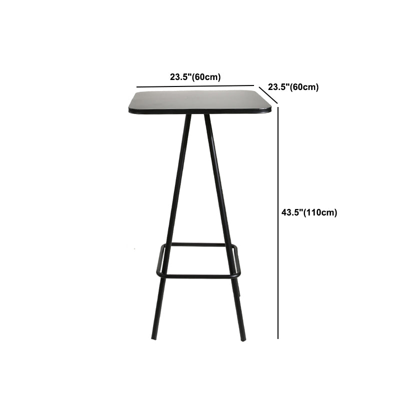 Industrial Square Iron Bar Table Set 1/2 Pieces Counter Table with Metal High Stools