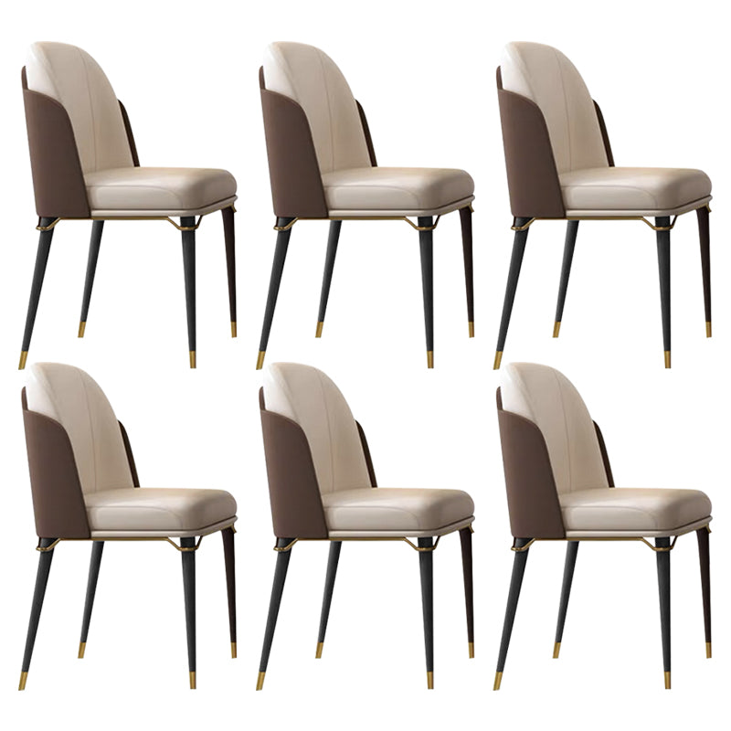 Glam Style Wood Dining Armless Chairs Faux Leather Dining Chairs for Restaurant Use