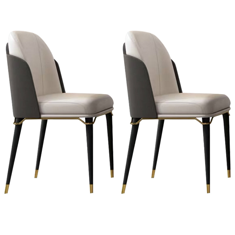 Glam Style Wood Dining Armless Chairs Faux Leather Dining Chairs for Restaurant Use