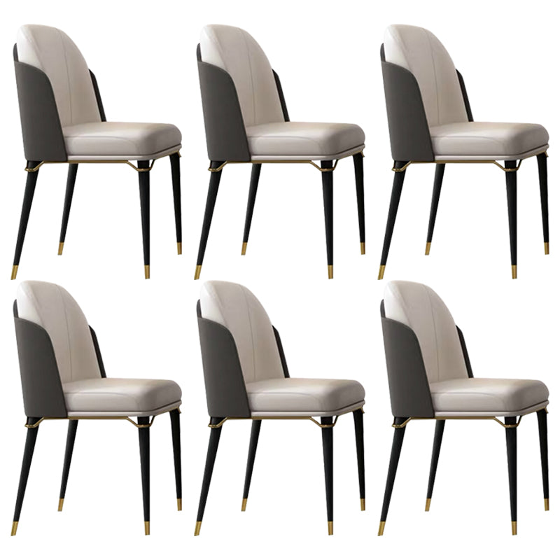 Glam Style Wood Dining Armless Chairs Faux Leather Dining Chairs for Restaurant Use