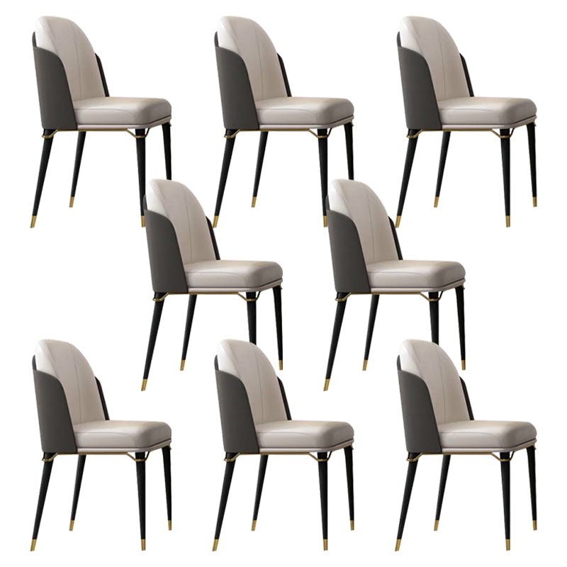 Glam Style Wood Dining Armless Chairs Faux Leather Dining Chairs for Restaurant Use