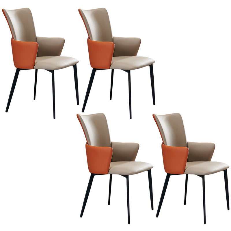 Contemporary Style Chairs Arm Chairs for Kitchen with Metal Legs