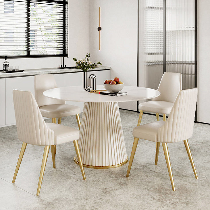 Nordic Glam Style Chairs Armless Chair for Kitchen with Metal Legs